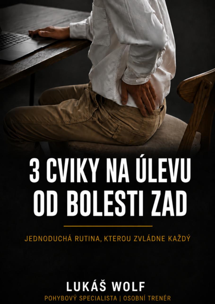 Obálka e-booku 3 cviky na úlevu od bolesti zad od Lukáše Wolfa.